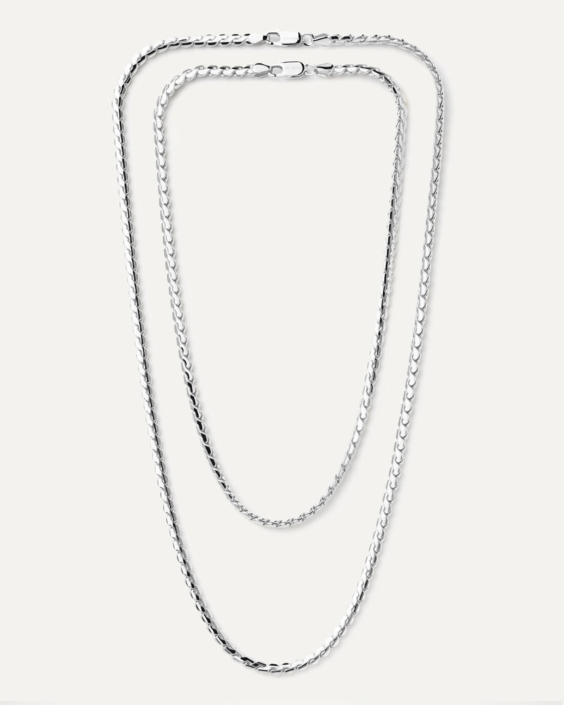 Large Serpentine Silver Chain Necklace - 
  
    Sterling Silver
  
