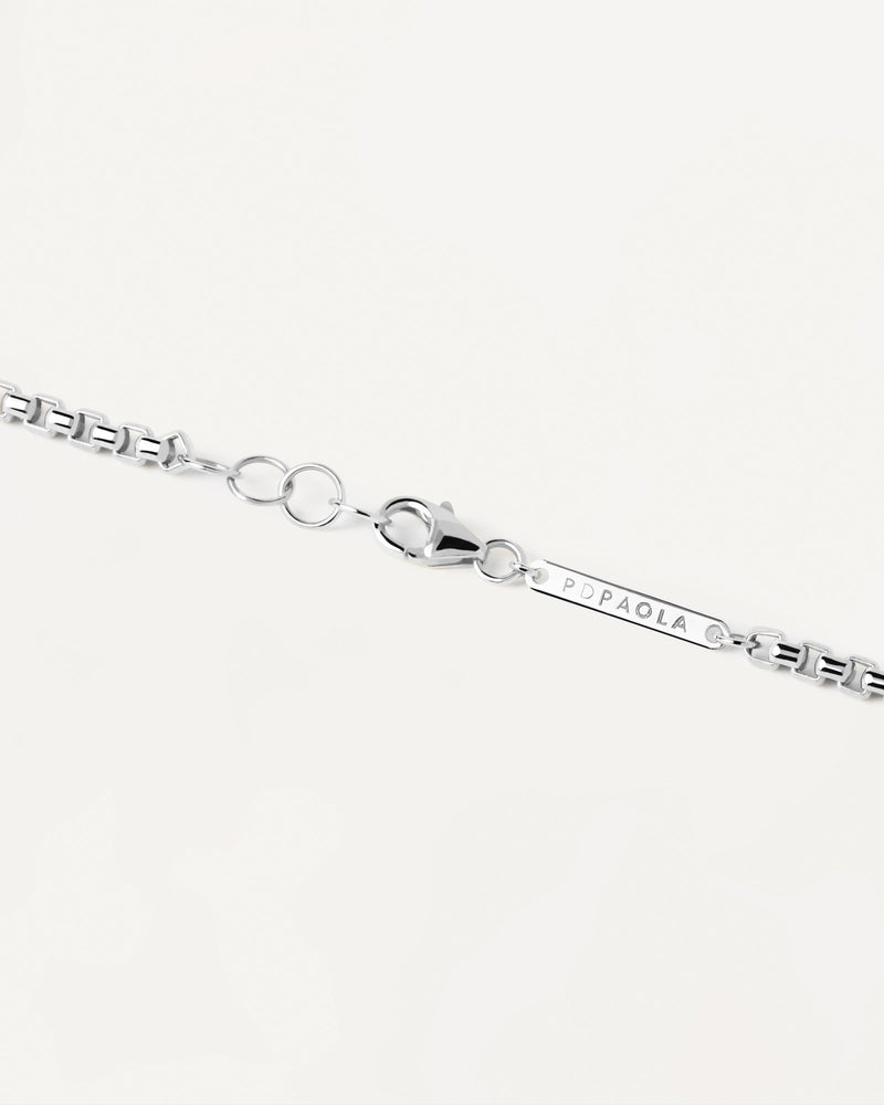 White Gold Box Chain Necklace - 
  
    18K White gold / Rhodium silver plating
  
