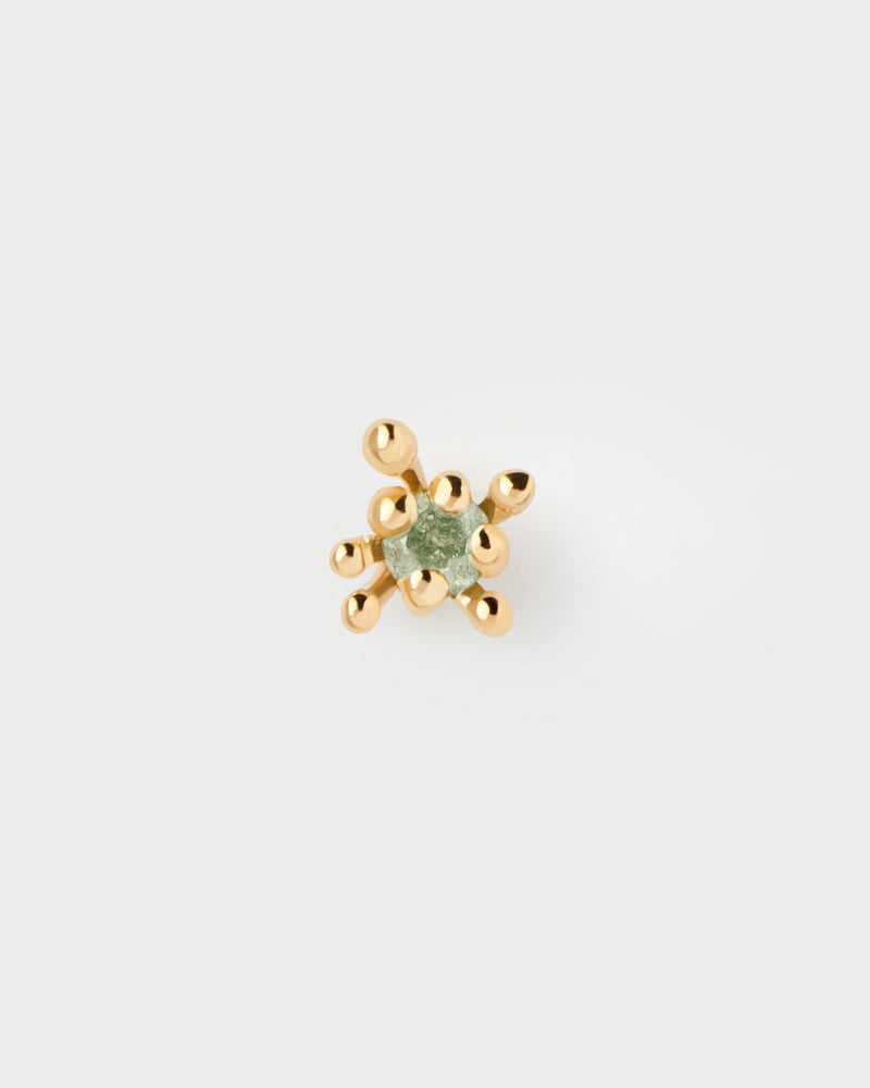 Green Fleur single earring - 
  
    Sterling Silver / 18K Gold plating
  
