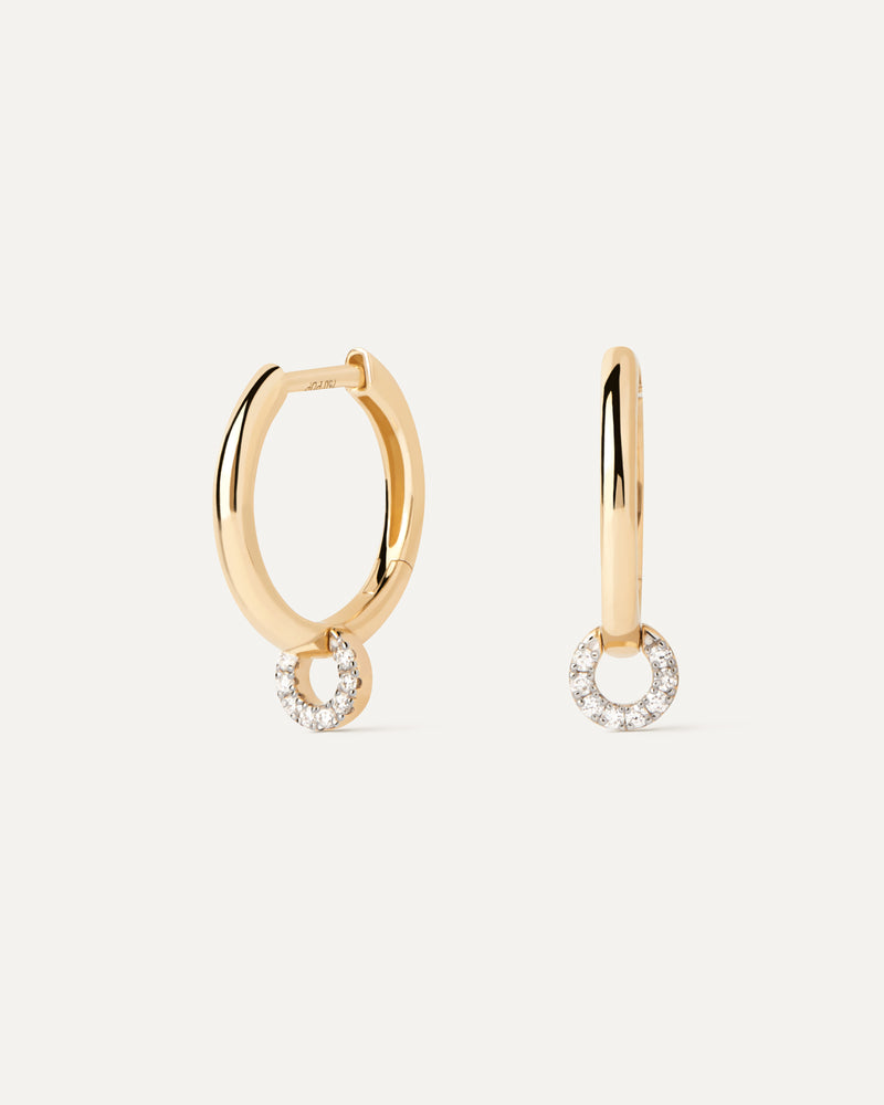 Diamonds and gold Loop single hoop - 
  
    18K Gold
  
