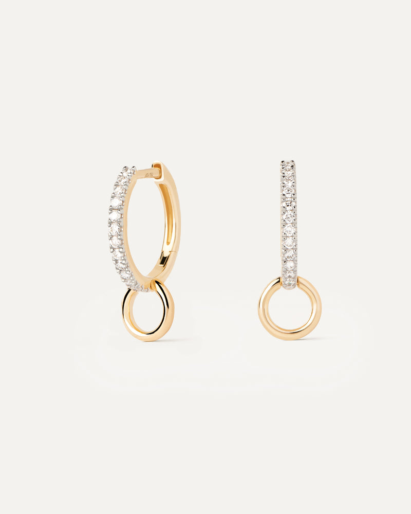 Diamonds and gold Circle single hoop - 
  
    18K Gold
  
