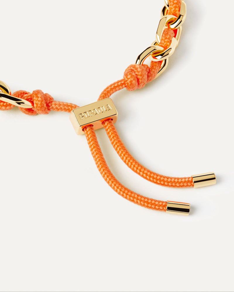 Pulsera Cordón y Cadena Tangerine - 
  
    Latón / Baño de Oro 18K
  
