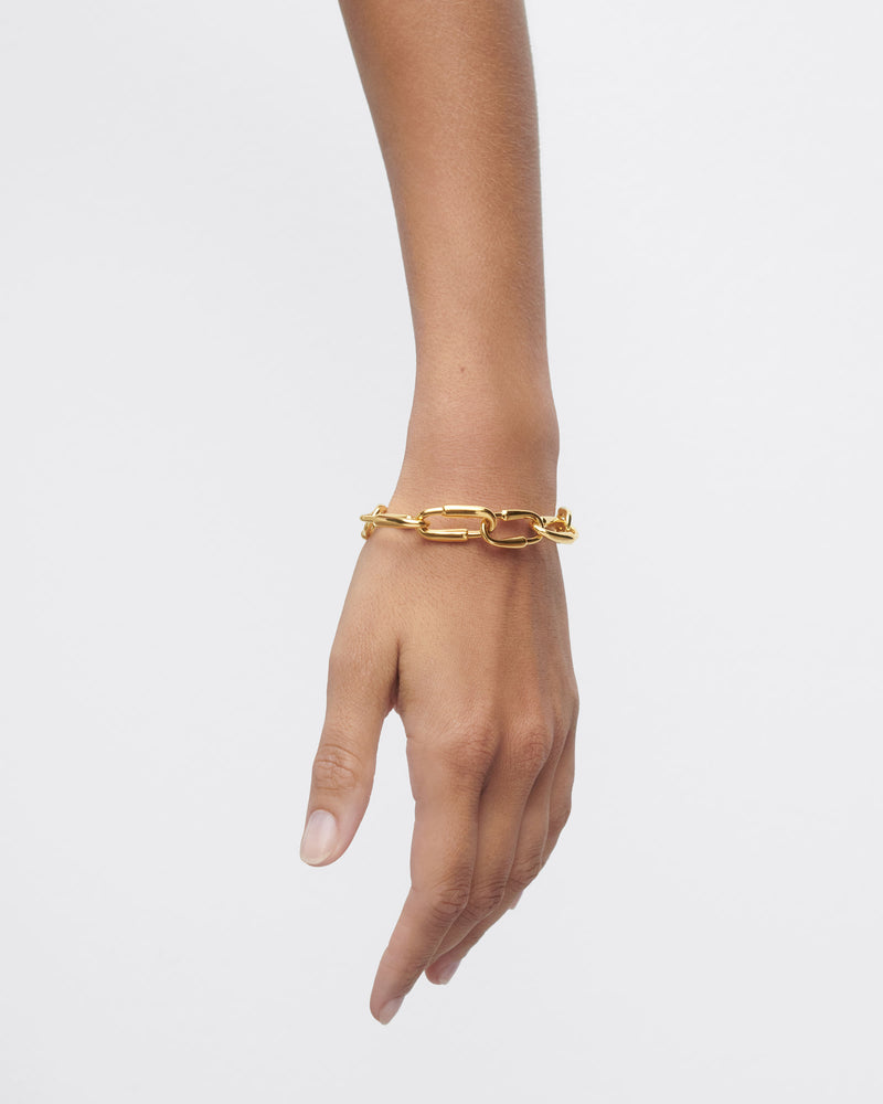 Bracciale a catena Loop - 
  
    Ottone / Placcatura in Oro 18K
  
