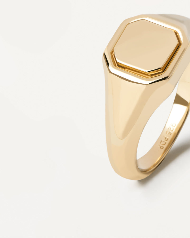 Octet Stamp Ring - 
  
    Sterling Silver / 18K Gold plating
  
