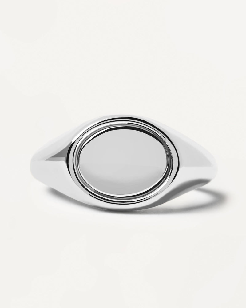 Bague Chevalière en Argent - 
  
    Argent massif
  
