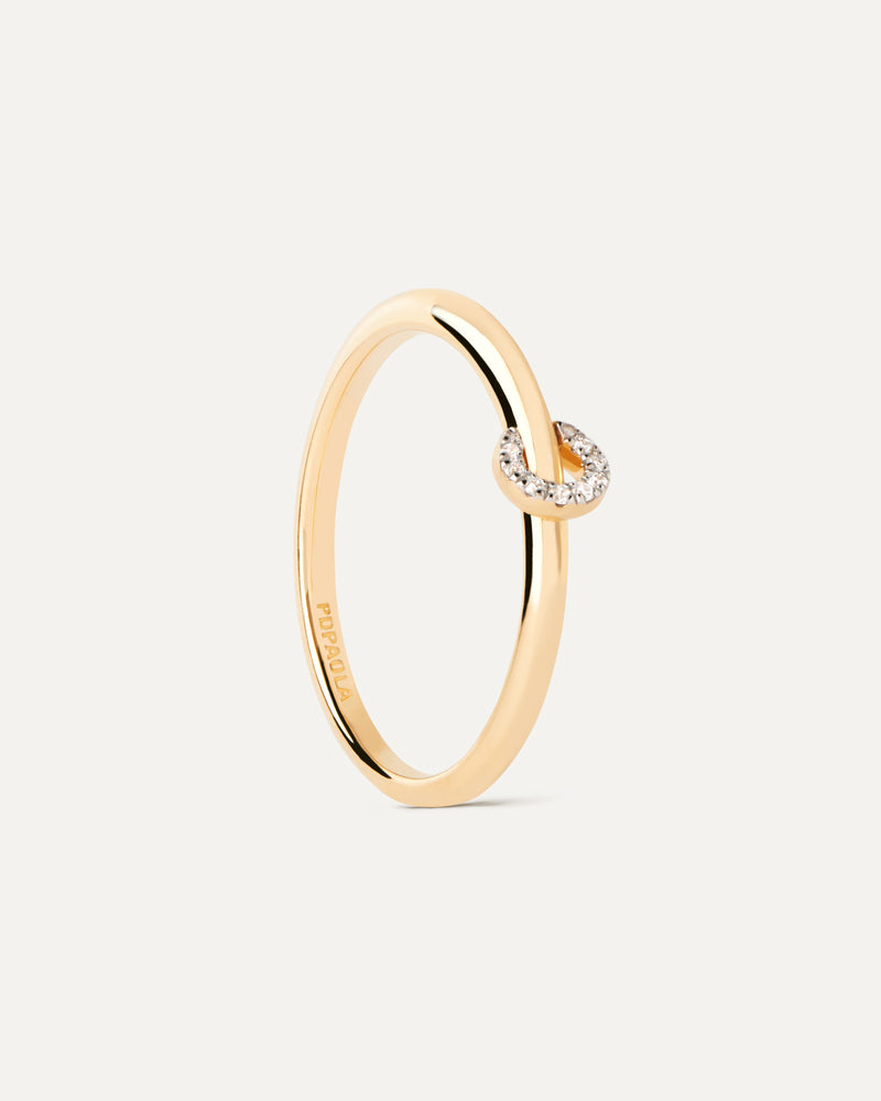 Diamonds and gold Loop ring - 
  
    18K Gold
  
