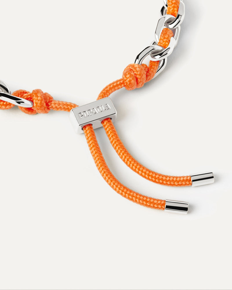 Tangerine Rope and Chain Bracelet - 
  
    Rope / Rhodium silver plating
  
