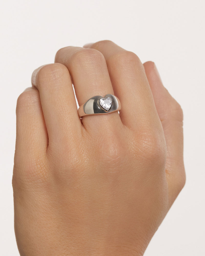 Bague en Argent Bright Heart - 
  
    Argent massif
  
