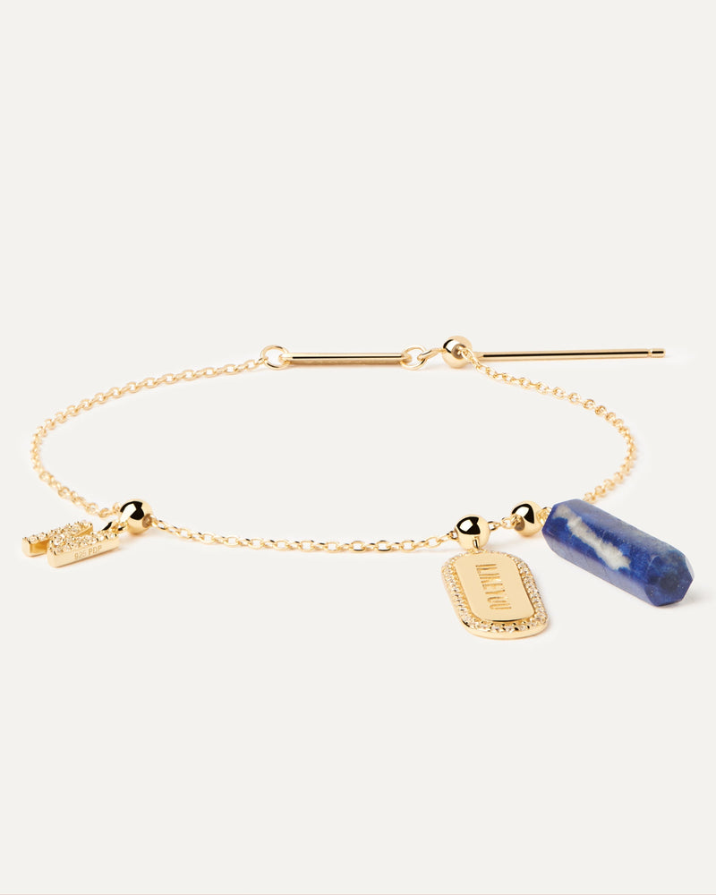 Lapis Lazuli Charm - 
  
    Sterling Silver / 18K Gold plating
  
