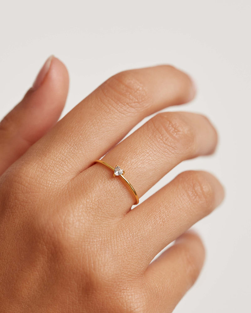 White Heart Ring - 
  
    Sterling Silver / 18K Gold plating
  
