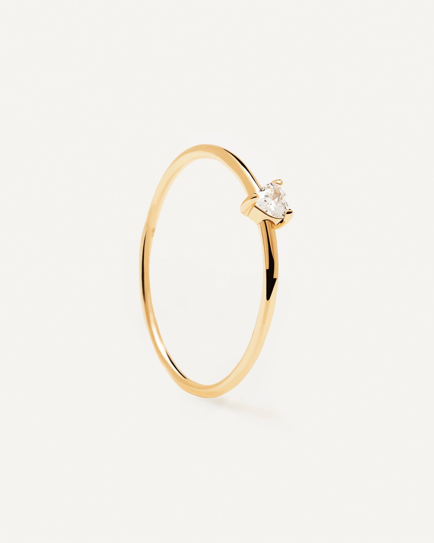 Buy Cute Single Stone Simple Finger Ring One Gram Gold White Stone