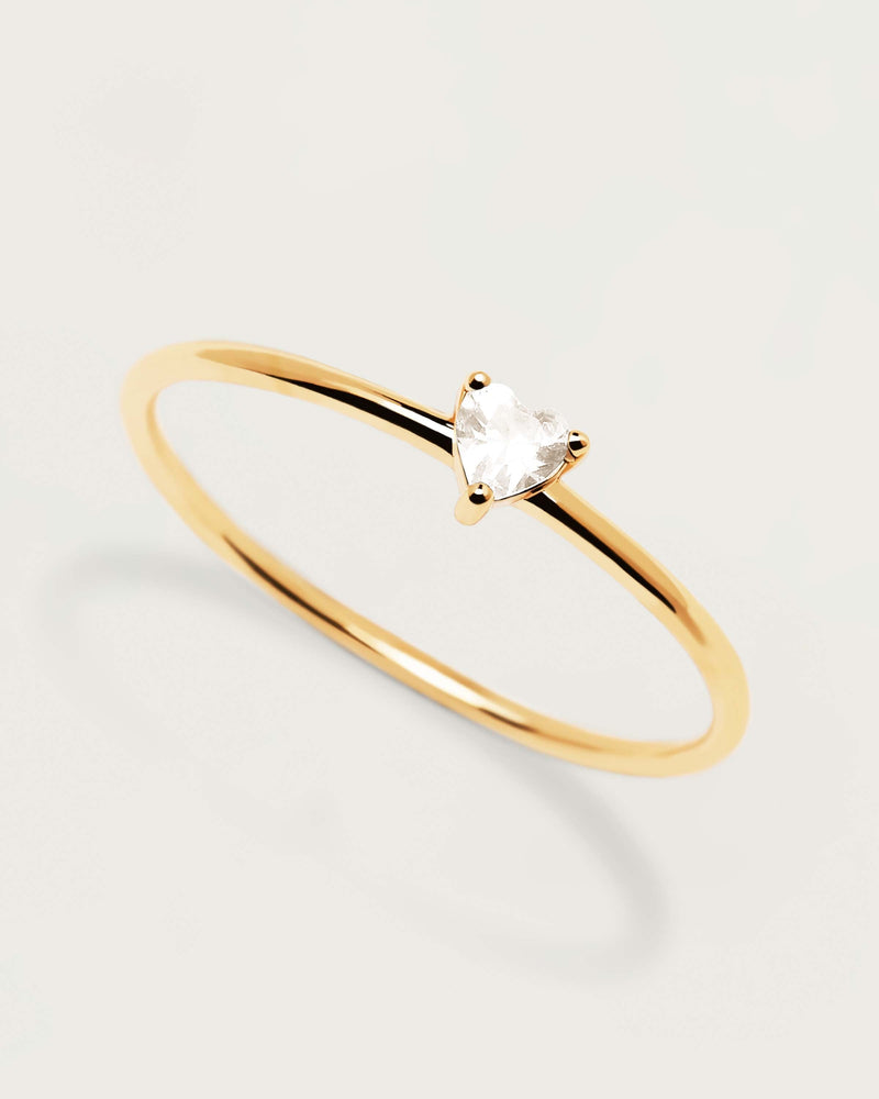 White Heart Ring - 
  
    Sterling Silber / 18K Goldplattierung
  
