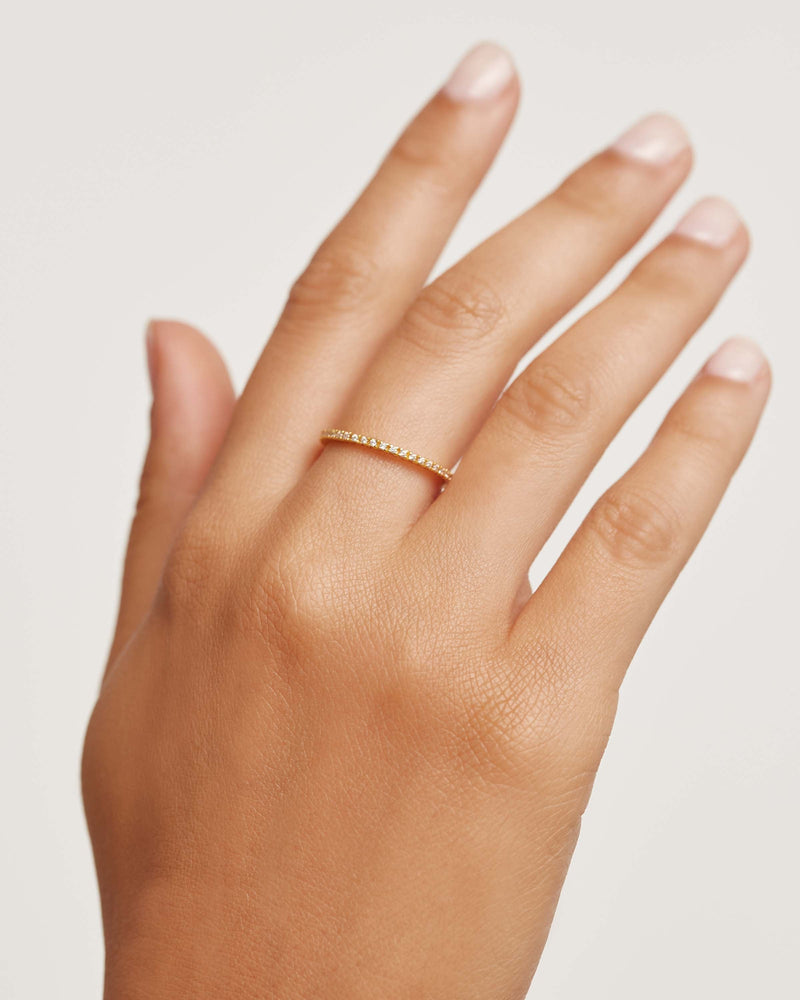 White Essential Ring - 
  
    Sterling Silber / 18K Goldplattierung
  
