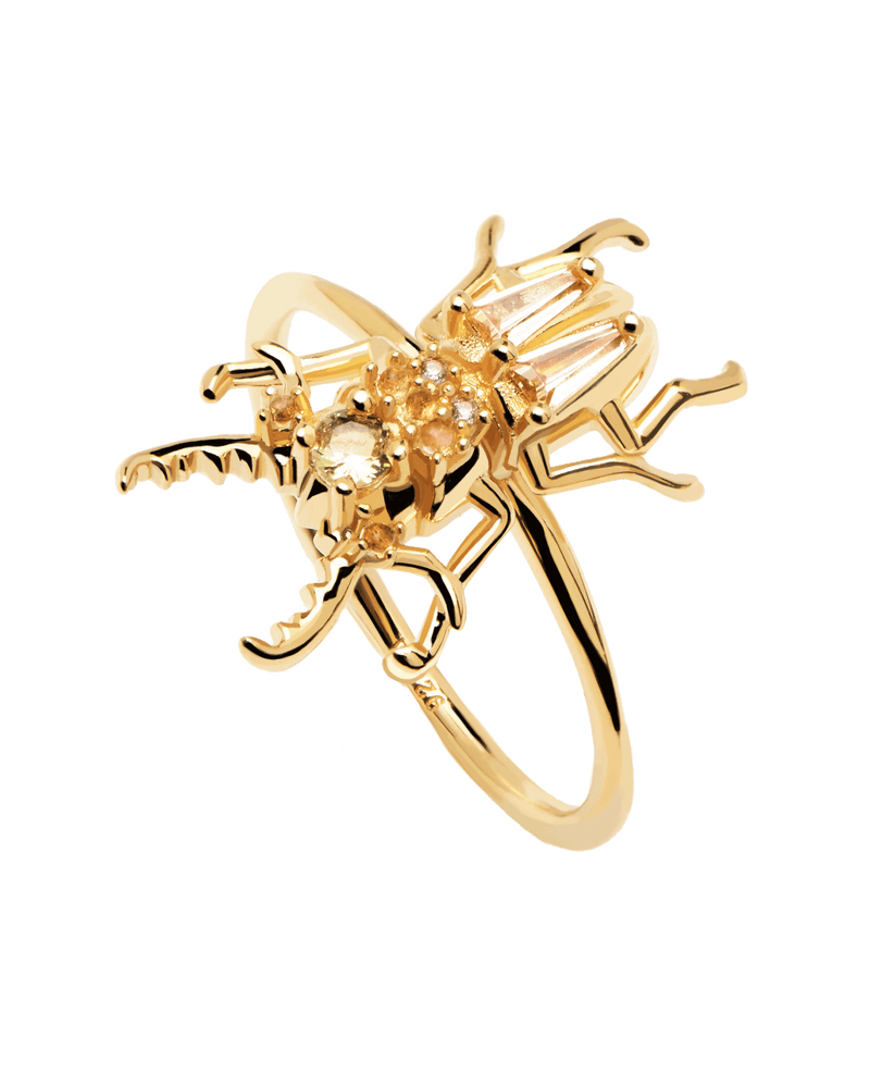 Courage Beetle Ring - 
  
    Sterling Silver / 18K Gold plating
  
