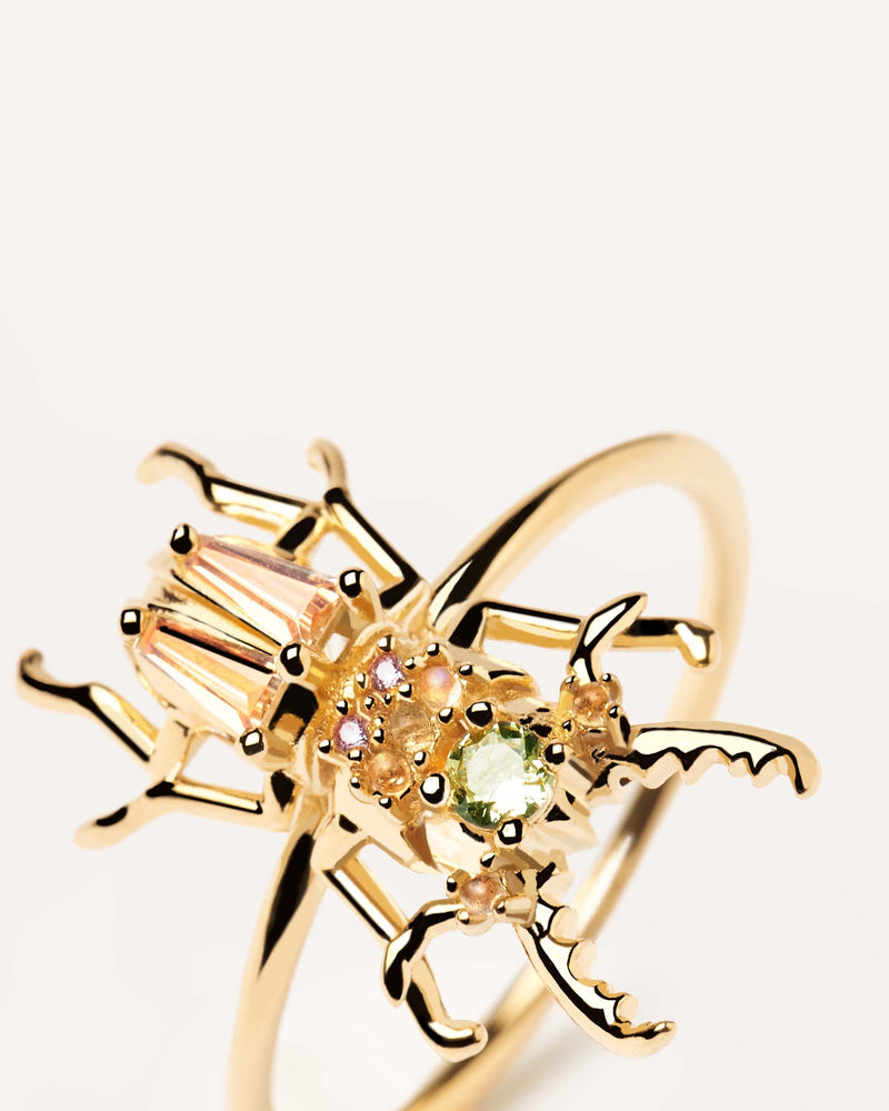 Courage Beetle Ring - 
  
    Sterling Silver / 18K Gold plating
  
