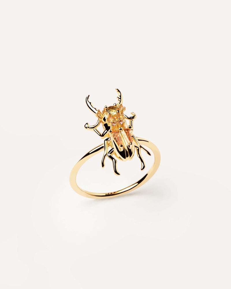 Courage Beetle Ring - 
  
    Sterling Silver / 18K Gold plating
  
