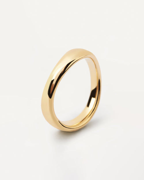 Gold-plated silver ring with bold and curvy design | Pirouette Ring ...