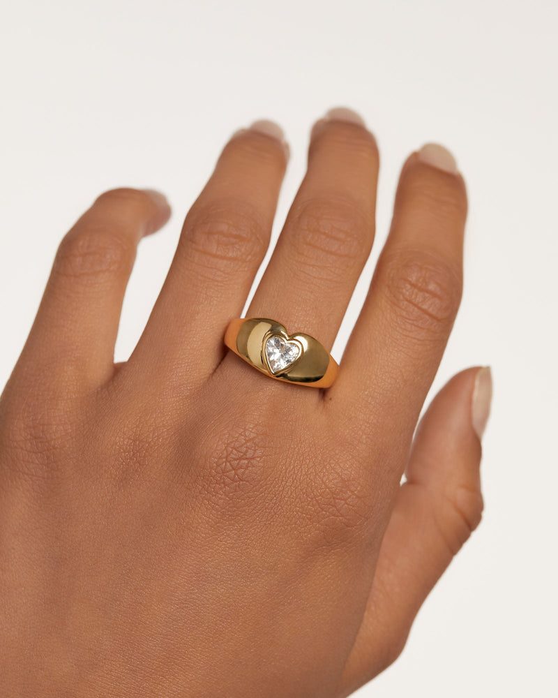 Bague Bright Heart - 
  
    Argent massif / Placage Or 18 Ct
  
