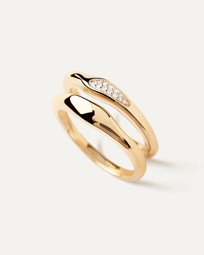 Onda ring set - 
  
    Sterling Silver / 18K Gold plating
  
