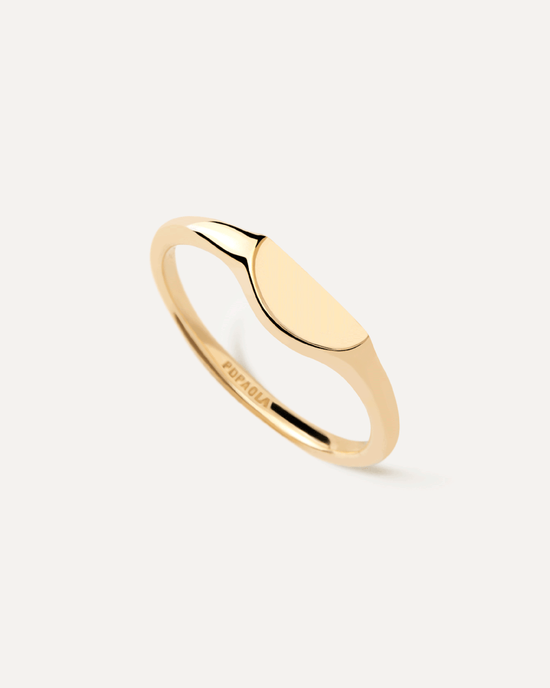 Half Circle mini stamp ring - 
  
    Sterling Silver / 18K Gold plating
  
