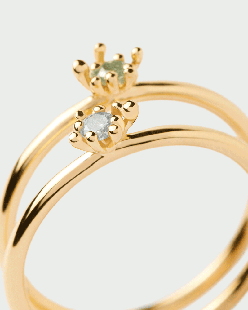 Les fleurs ring set - 
  
    Sterling Silver / 18K Gold plating
  
