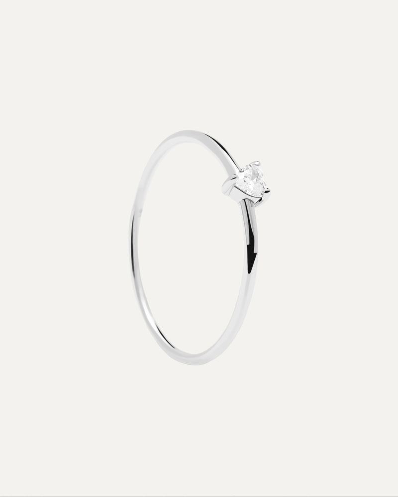 White Heart Silberring - 
  
    Sterling Silber
  
