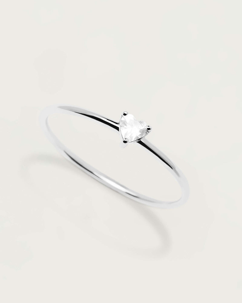 White Heart Silberring - 
  
    Sterling Silber
  
