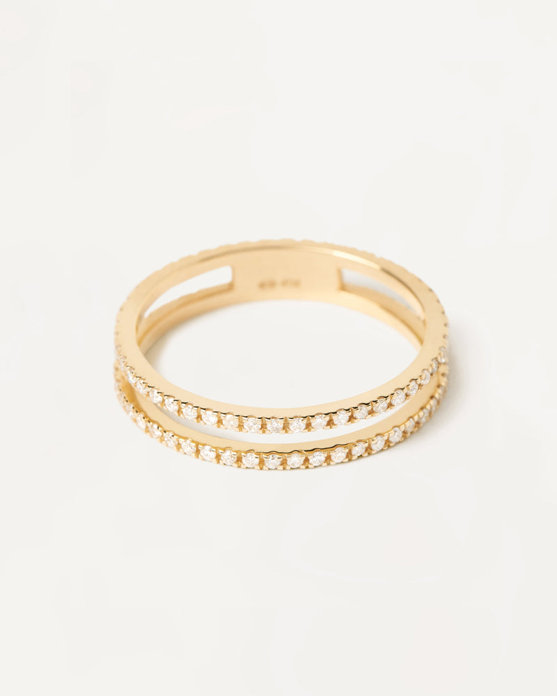 Diamonds and gold Eternity Dual Ring - 
  
    18K Gold
  
