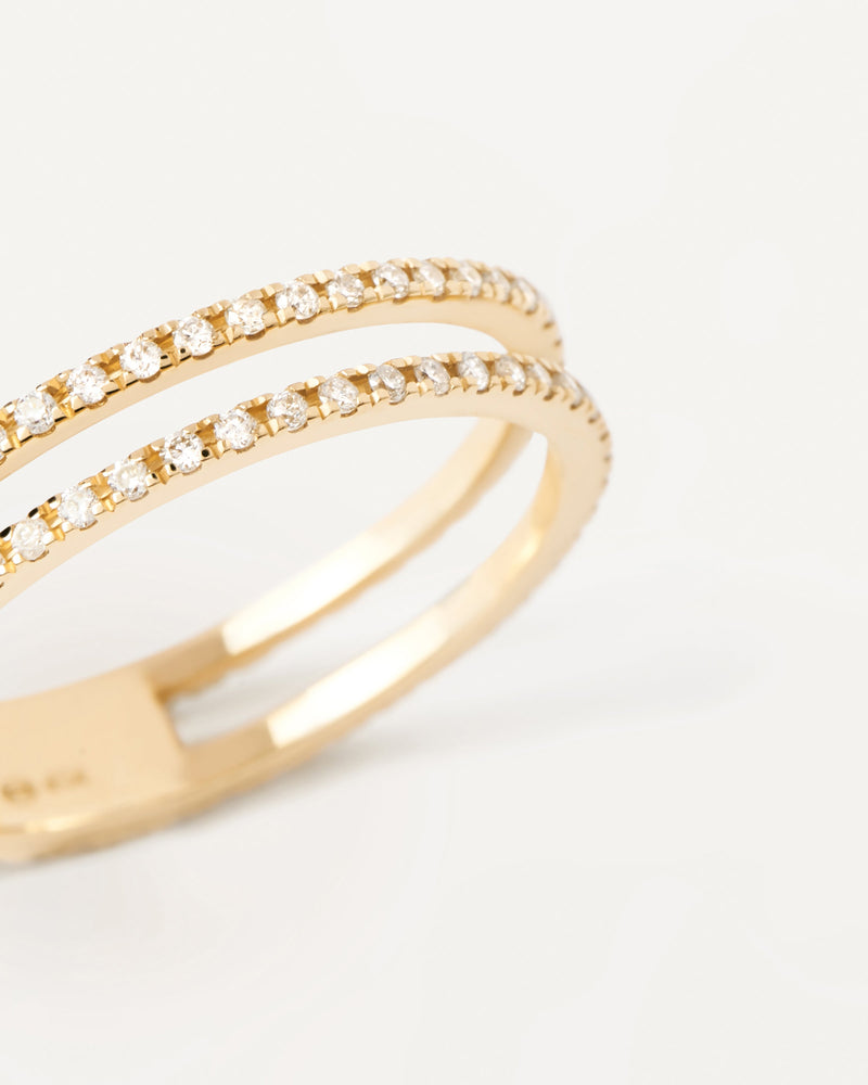 Diamonds and gold Eternity Dual Ring - 
  
    18K Gold
  
