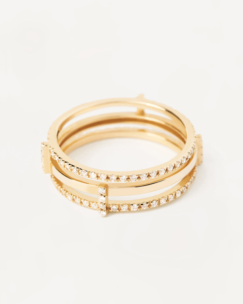 Diamonds and gold Track Ring - 
  
    18K Gold
  
