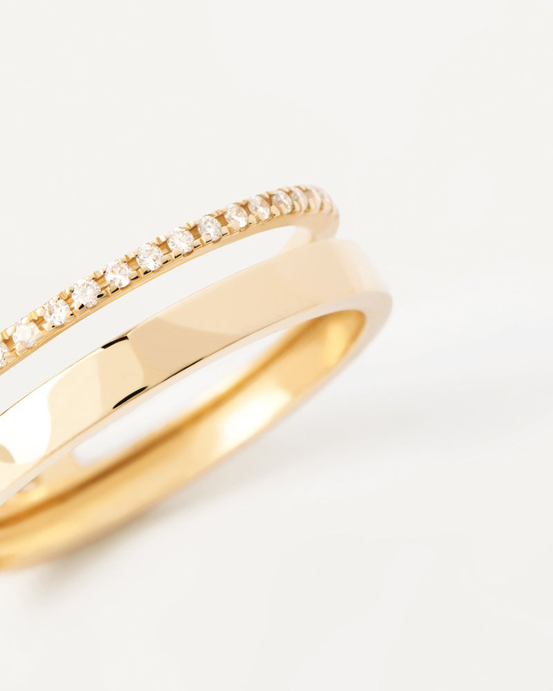 Diamonds and gold Dual Ring - 
  
    18K Gold
  
