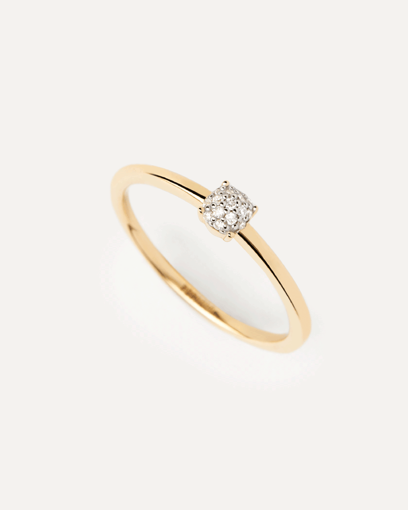 Bague solitaire en or et diamants Dona - 
  
    Or 18 carats
  
