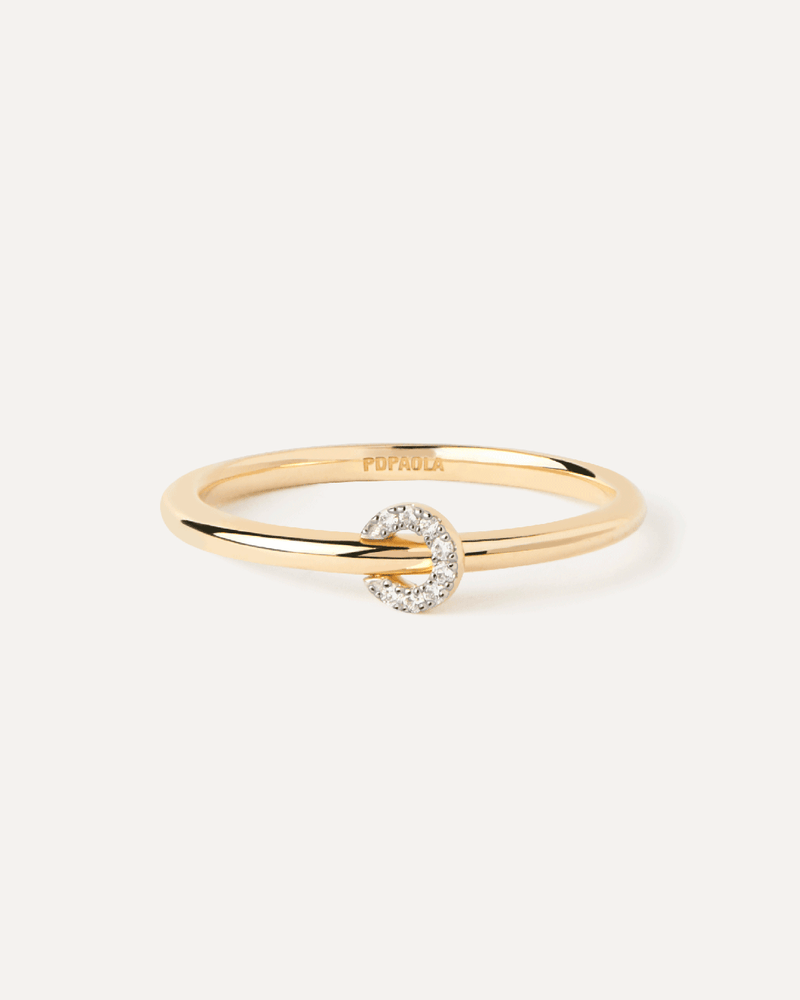 Diamonds and gold Loop ring - 
  
    18K Gold
  
