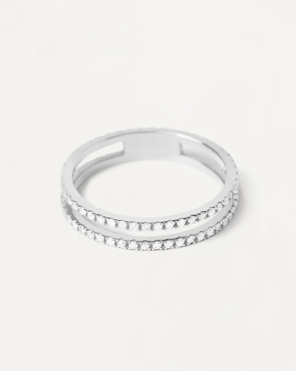 Diamonds And White Gold Eternity Dual Ring PDPAOLA