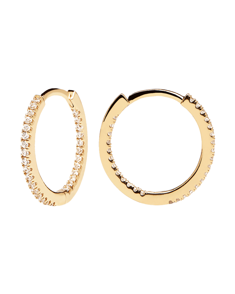 Orecchini White Medium - 
  
    Argento sterling / Placcatura in Oro 18K
  
