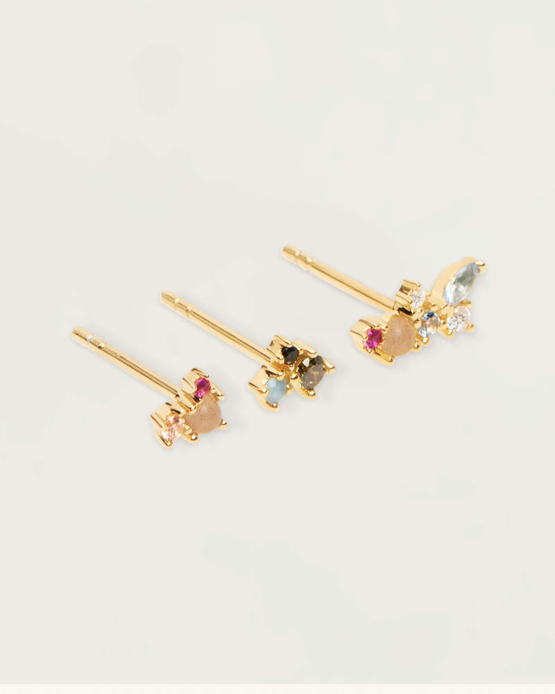 Set Pendientes La Palette - 
  
    Plata de Ley / Baño de Oro 18K
  
