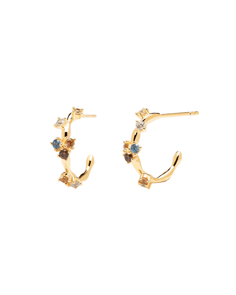 Boucles d'oreilles Five - 
  
    Argent massif / Placage Or 18 Ct
  
