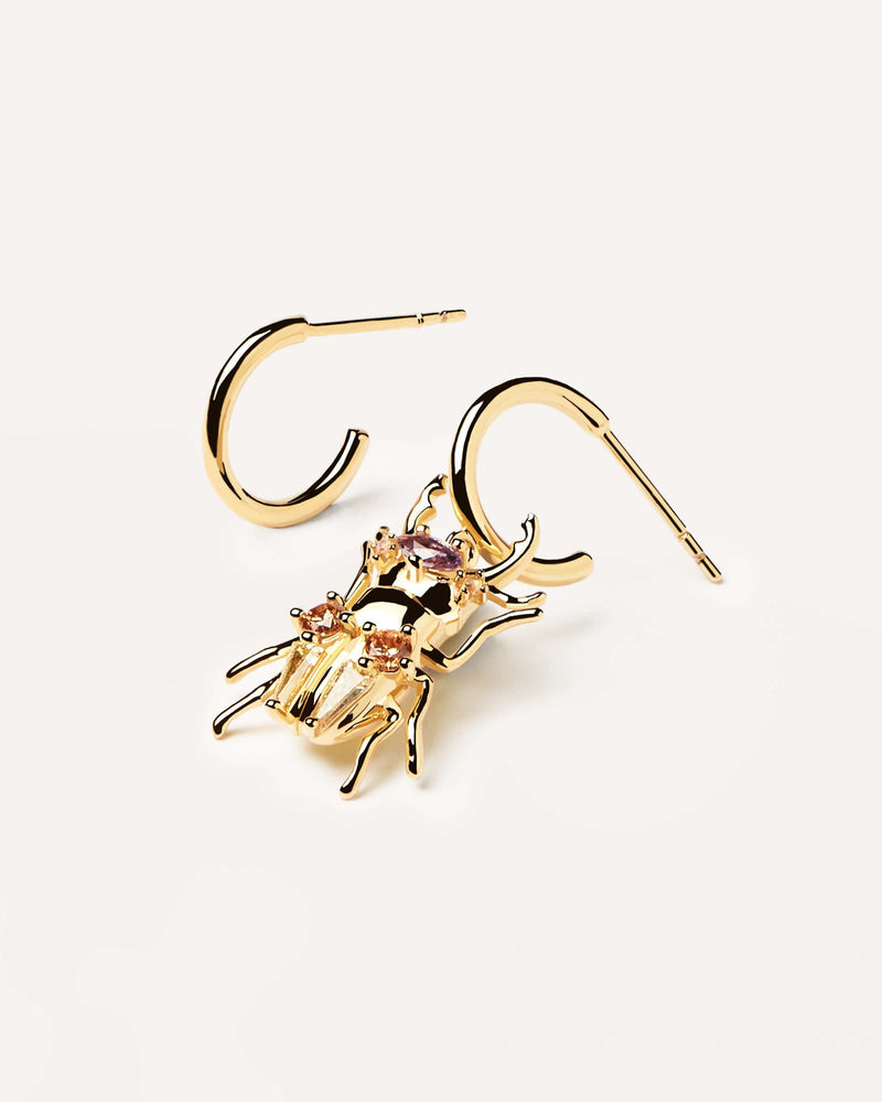 Pendientes Strength Beetle - 
  
    Plata de Ley / Baño de Oro 18K
  
