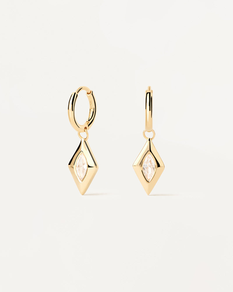 Kate Drop Hoops - 
  
    Sterling Silver / 18K Gold plating
  
