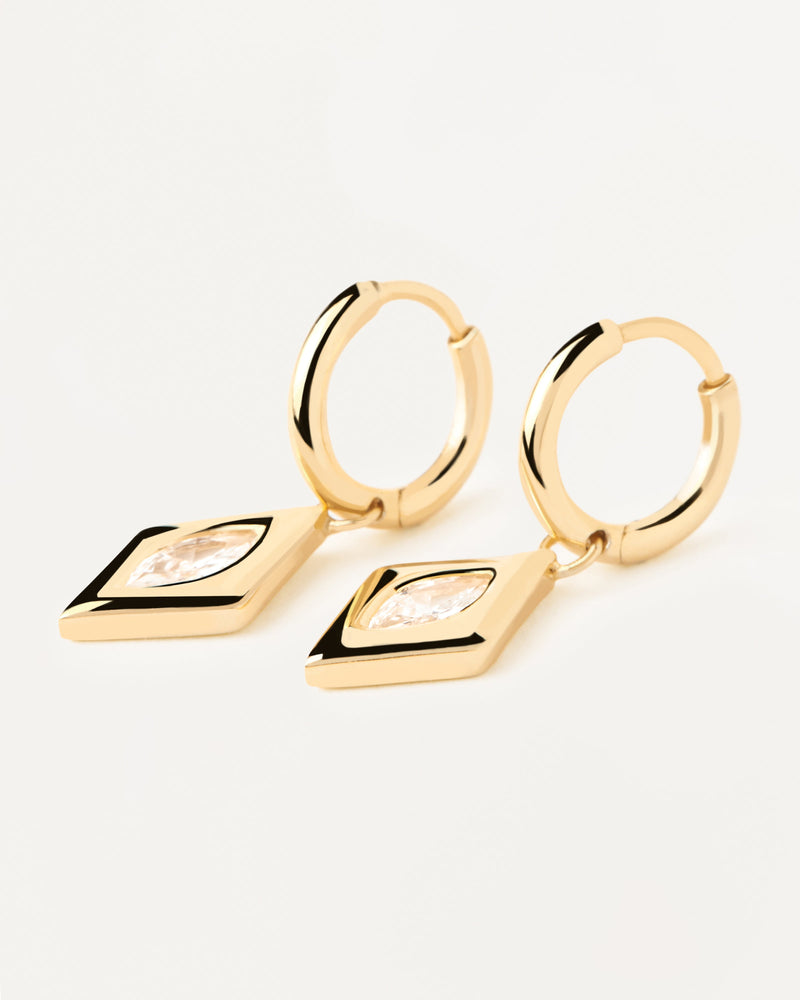 Kate Drop Hoops - 
  
    Sterling Silver / 18K Gold plating
  
