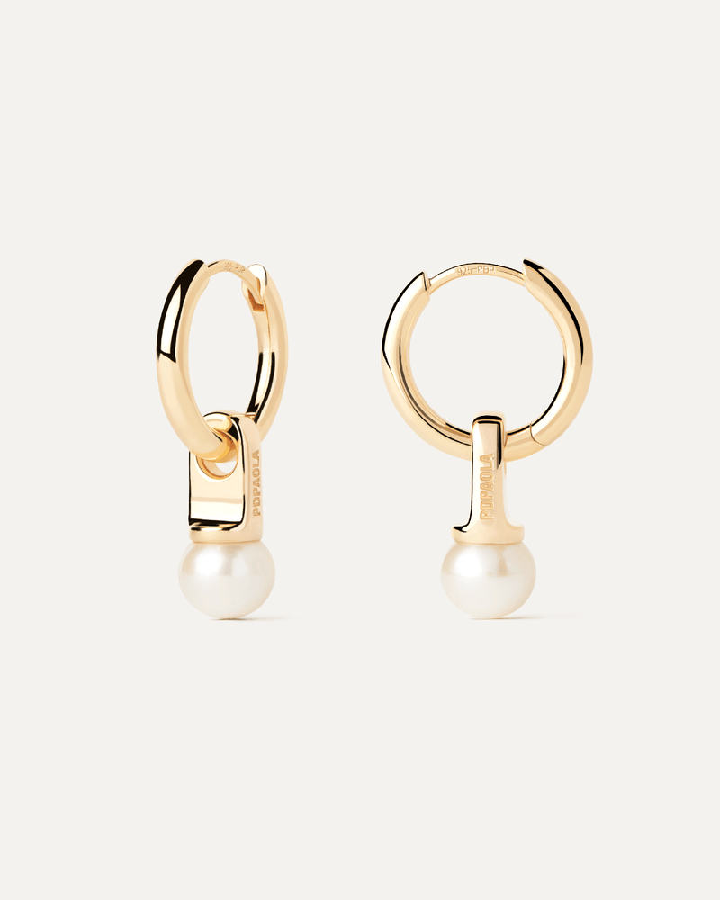 Pearl hoops - 
  
    Sterling Silver / 18K Gold plating
  
