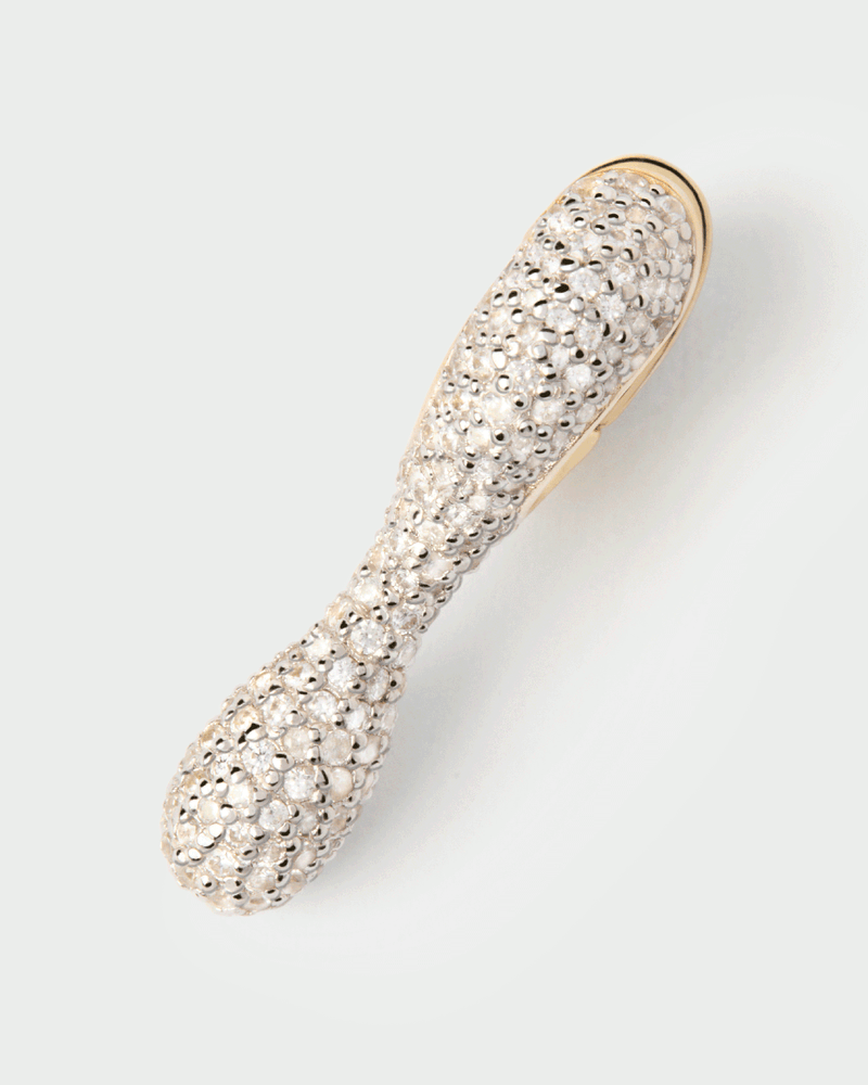 Aros pavé Ray - 
  
    Plata de Ley / Baño de Oro 18K
  
