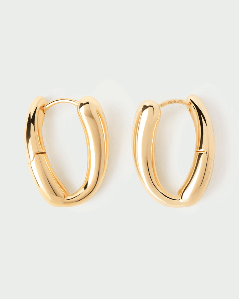 Gold-plated modern hoop earrings with twisted design