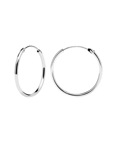 Classic round endless hoop earrings in 925 sterling silver | Medium ...