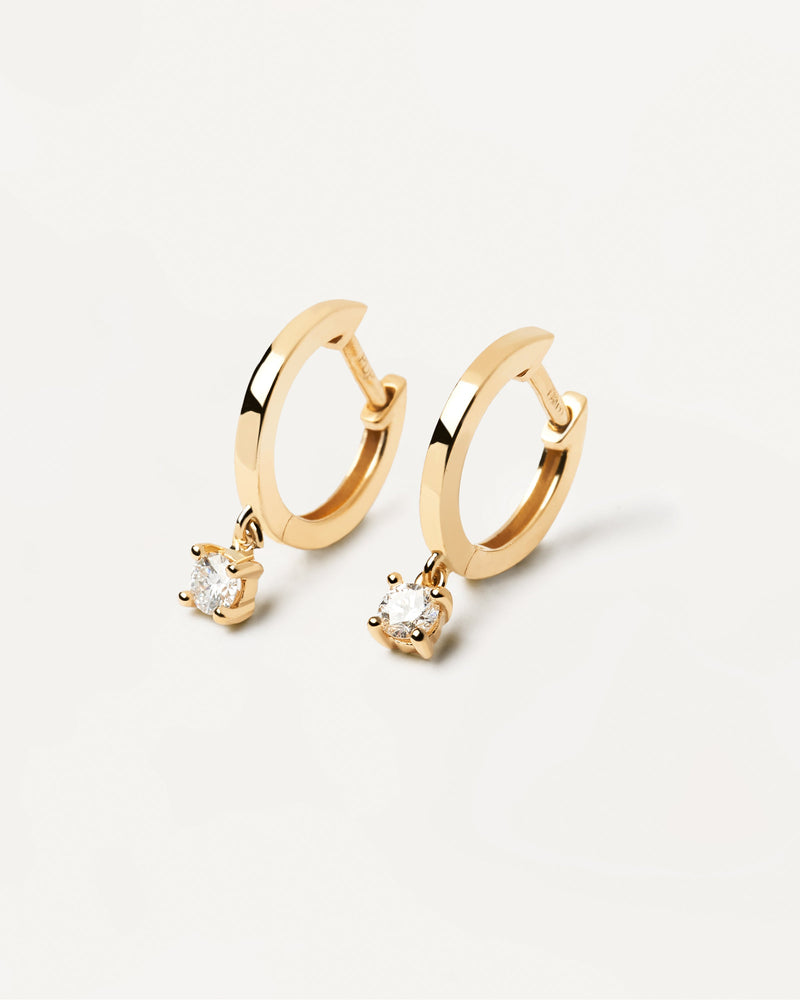 Diamonds and Gold Drop Hoops - 
  
    18K Gold
  
