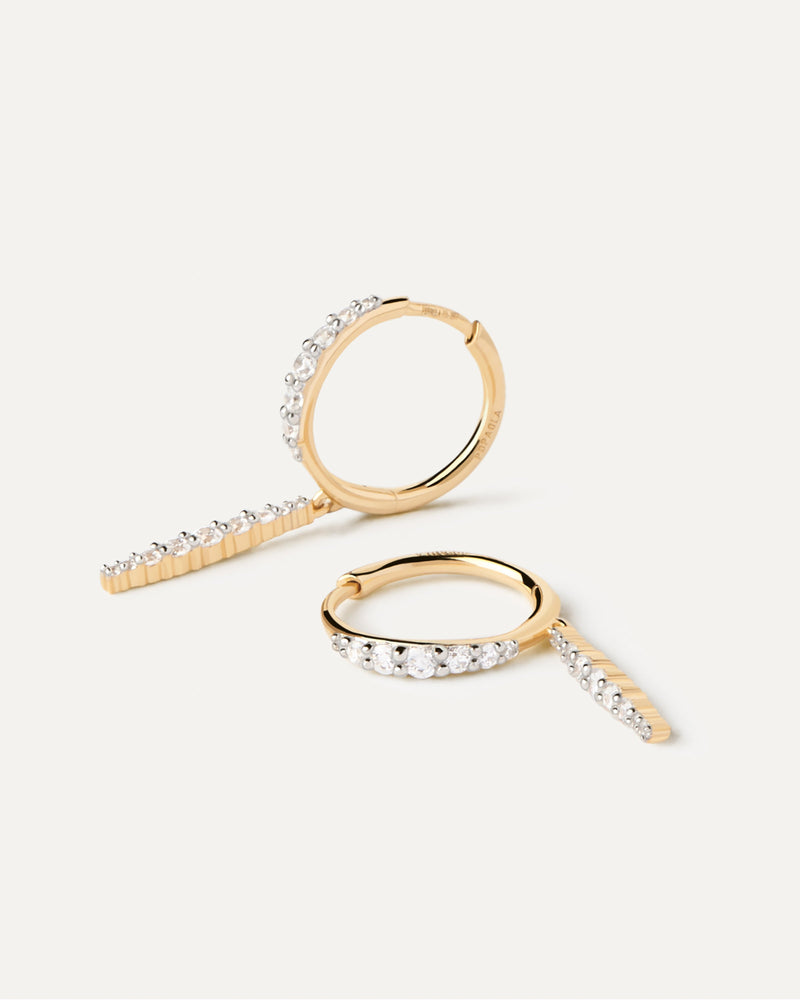 Diamonds And Gold Kate Drop Hoops - 
  
    18K Gold
  
