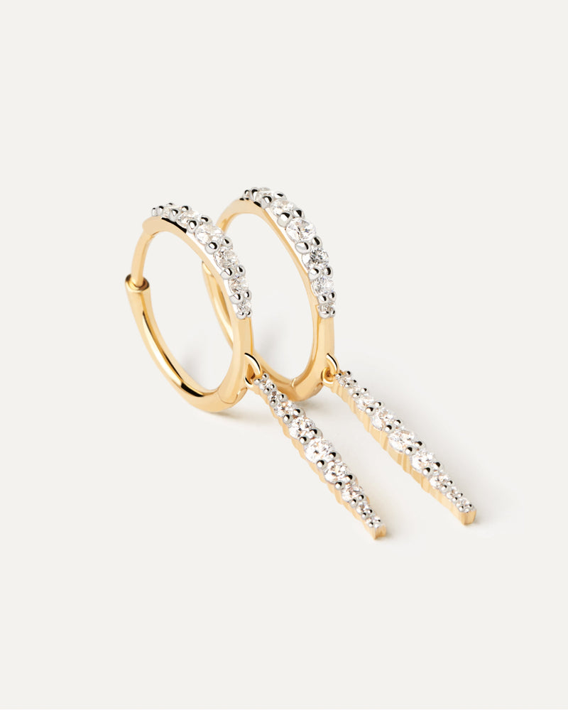 Diamonds And Gold Kate Drop Hoops - 
  
    18K Gold
  
