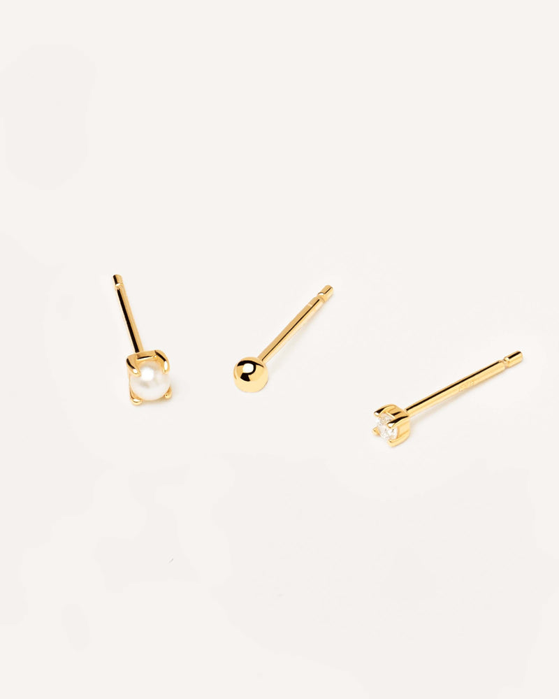 Set de pendientes Angel - 
  
    Plata de Ley / Baño de Oro 18K
  
