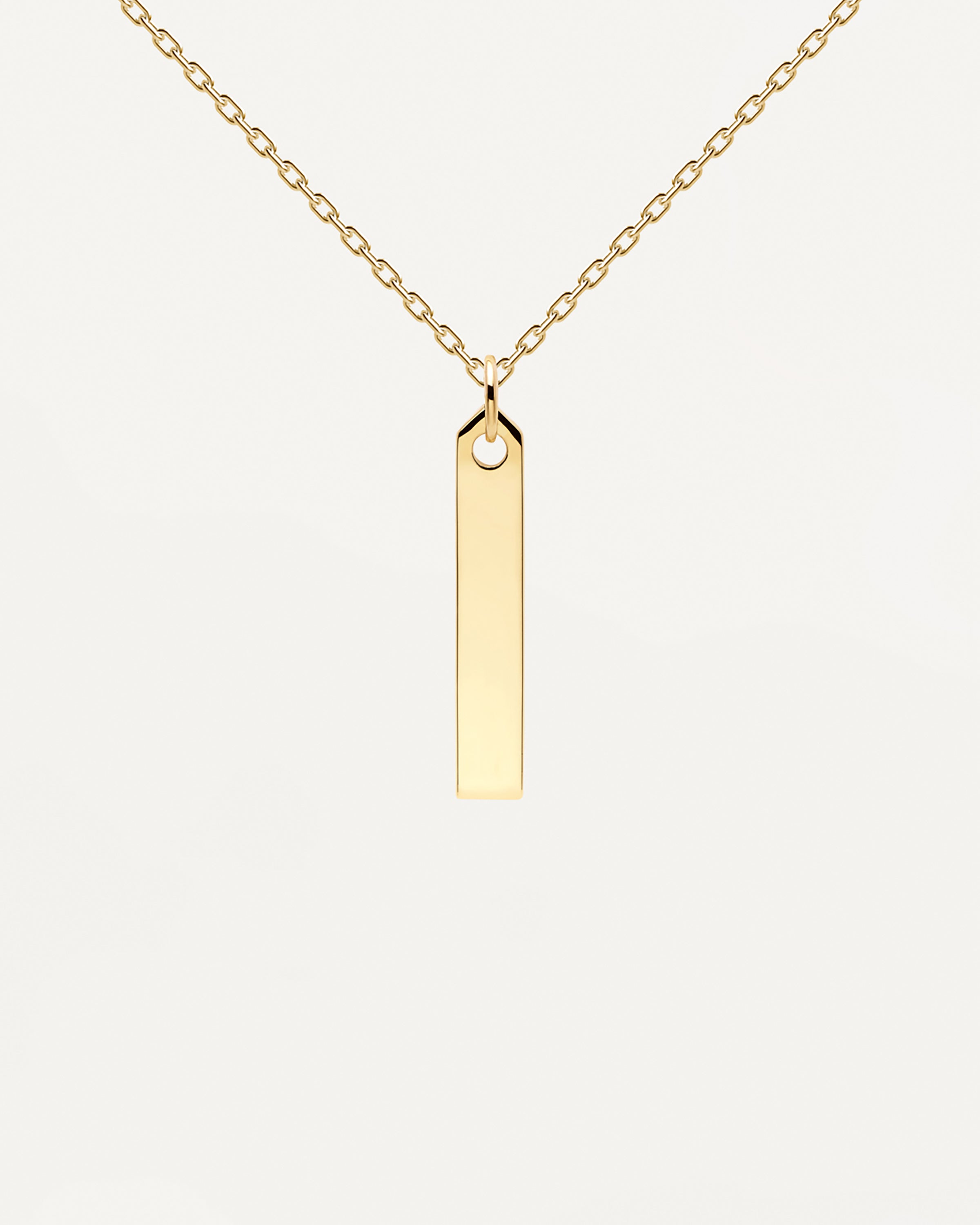 Gold-plated silver necklace with thin plate pendant to custom ...