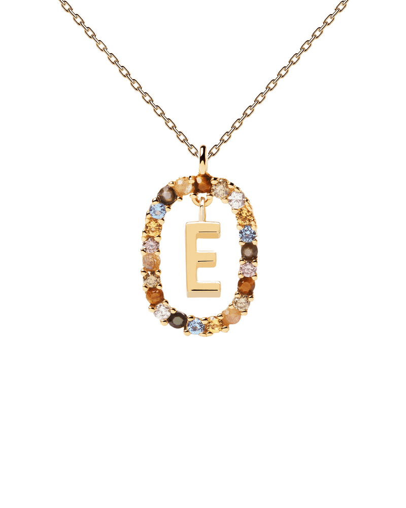 Letter E Necklace - 
  
    Sterling Silver / 18K Gold plating
  
